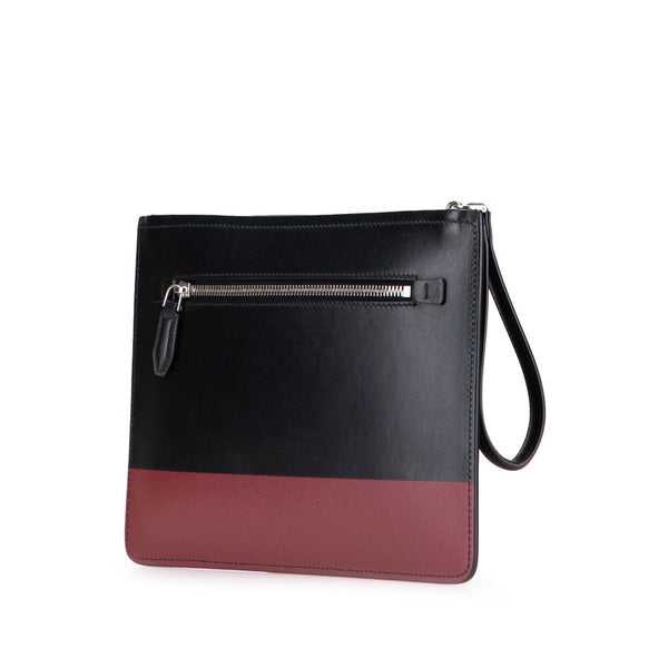 サルヴァトーレフェラガモ ガンチーニ クラッチバッグ GG-24 A233 ブラック ワインレッド バイカラー レザー レディース Salvatore Ferragamo 【中古】