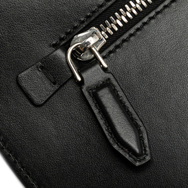 サルヴァトーレフェラガモ ガンチーニ クラッチバッグ GG-24 A233 ブラック ワインレッド バイカラー レザー レディース Salvatore Ferragamo 【中古】