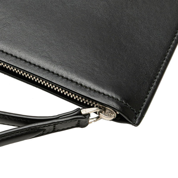 サルヴァトーレフェラガモ ガンチーニ クラッチバッグ GG-24 A233 ブラック ワインレッド バイカラー レザー レディース Salvatore Ferragamo 【中古】