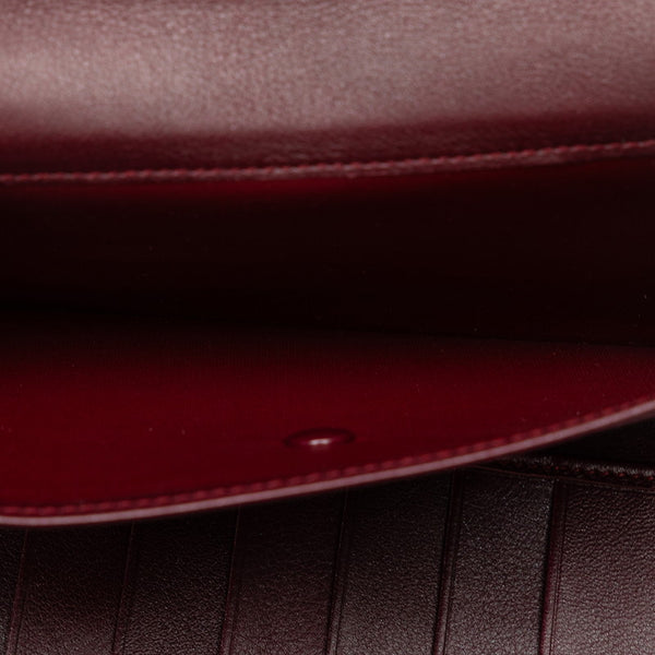 カルティエ トリニティ 長財布 ワインレッド エナメル レディース CARTIER 【中古】