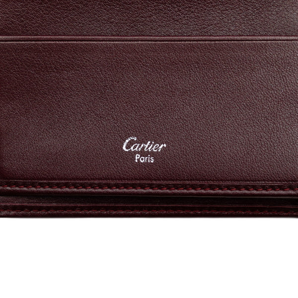 カルティエ トリニティ 長財布 ワインレッド エナメル レディース CARTIER 【中古】