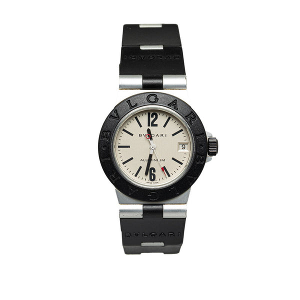 ブルガリ 腕時計 AL32TA  クオーツ ホワイト文字盤 アルミ ラバー メンズ BVLGARI 【中古】