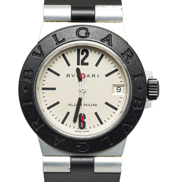 ブルガリ 腕時計 AL32TA  クオーツ ホワイト文字盤 アルミ ラバー メンズ BVLGARI 【中古】
