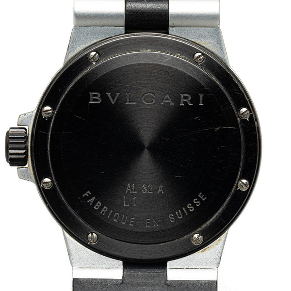 ブルガリ 腕時計 AL32TA  クオーツ ホワイト文字盤 アルミ ラバー メンズ BVLGARI 【中古】