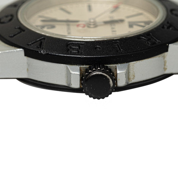 ブルガリ 腕時計 AL32TA  クオーツ ホワイト文字盤 アルミ ラバー メンズ BVLGARI 【中古】
