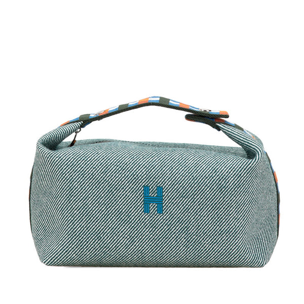 エルメス ブリッド ア ブラック オ カレ GM ハンドバッグ ヴェールフォレ グリーン トワルアッシュ レディース HERMES 【中古】