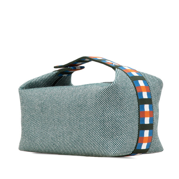 エルメス ブリッド ア ブラック オ カレ GM ハンドバッグ ヴェールフォレ グリーン トワルアッシュ レディース HERMES 【中古】