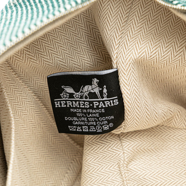 エルメス ブリッド ア ブラック オ カレ GM ハンドバッグ ヴェールフォレ グリーン トワルアッシュ レディース HERMES 【中古】