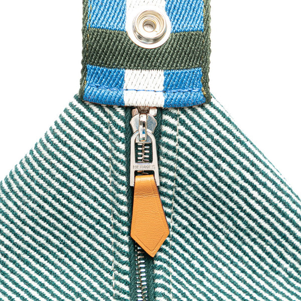 エルメス ブリッド ア ブラック オ カレ GM ハンドバッグ ヴェールフォレ グリーン トワルアッシュ レディース HERMES 【中古】