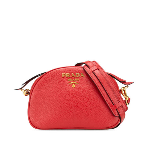 プラダ ショルダーバッグ 1BH130 レッド レザー レディース PRADA 【中古】