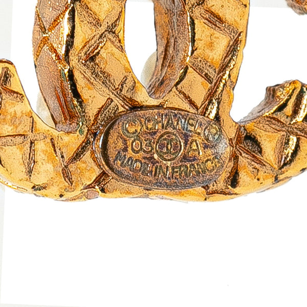 シャネル ココマーク マトラッセ パール ピアス ゴールド メッキ レディース CHANEL 【中古】