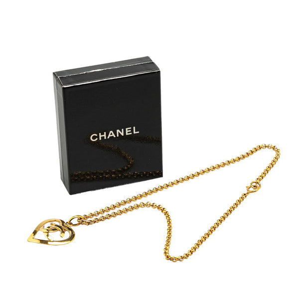 シャネル ヴィンテージ ココマーク ハート モチーフ ネックレス ゴールド メッキ レディース CHANEL 【中古】