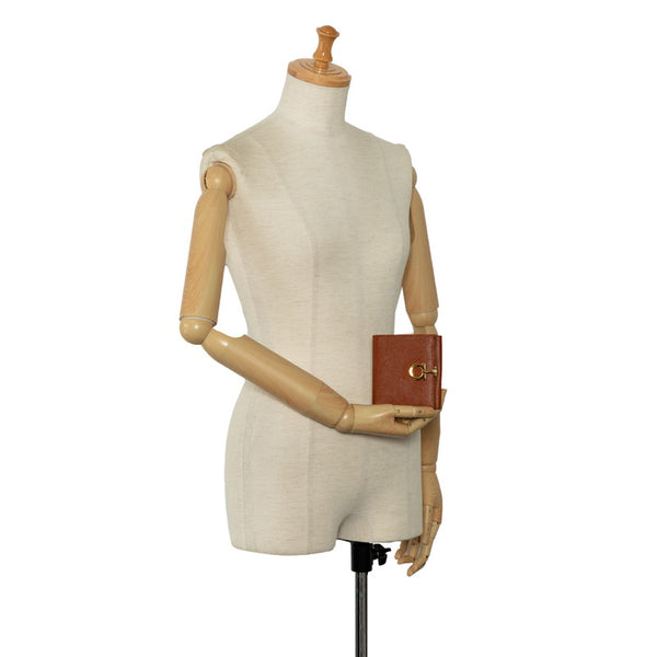 サルヴァトーレフェラガモ ガンチーニ 二つ折り財布 AQ-22 0117 ブラウン レザー レディース Salvatore Ferragamo 【中古】