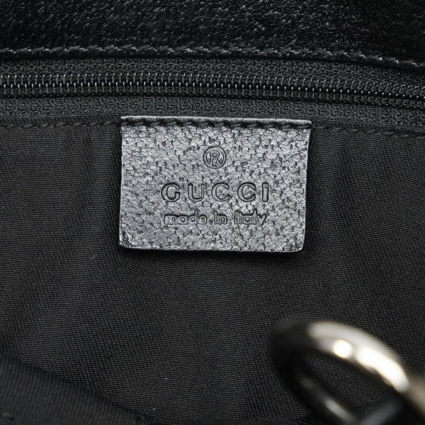 グッチ GGキャンバス トートバッグ 120840 ブラック キャンバス レザー レディース GUCCI 【中古】