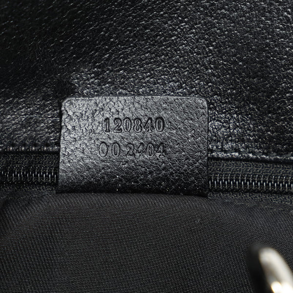 グッチ GGキャンバス トートバッグ 120840 ブラック キャンバス レザー レディース GUCCI 【中古】