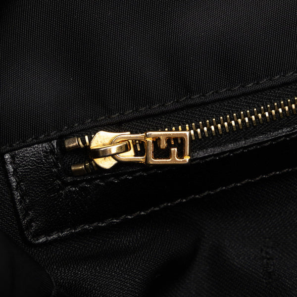 フェンディ FFロゴ金具 ハンドバッグ 15321 ブラック ナイロン レザー レディース FENDI 【中古】