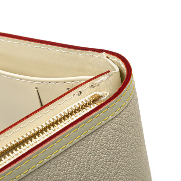 ルイ ヴィトン スハリ コンパクトジップ 二つ折り財布 M91831 ブロン ホワイト レザー レディース LOUIS VUITTON 【中古】