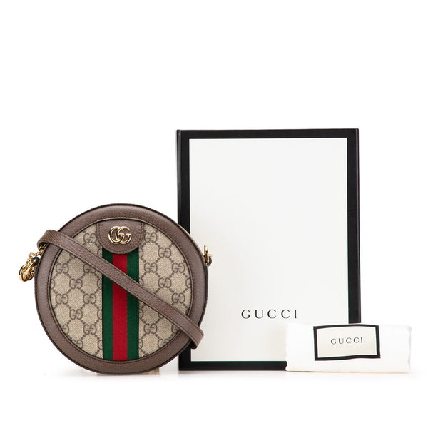 グッチ GGスプリーム オフィディア ショルダーバッグ 550618 ブラウン PVC レザー レディース GUCCI 【中古】