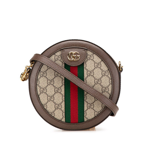 グッチ GGスプリーム オフィディア ショルダーバッグ 550618 ブラウン PVC レザー レディース GUCCI 【中古】