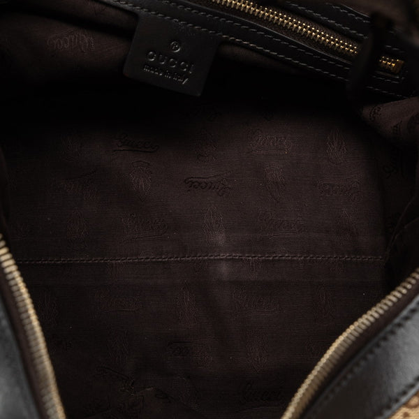 グッチ GGキャンバス シェリーライン ハンドバッグ トートバッグ 232968 ベージュ ブラウン キャンバス レザー レディース GUCCI 【中古】