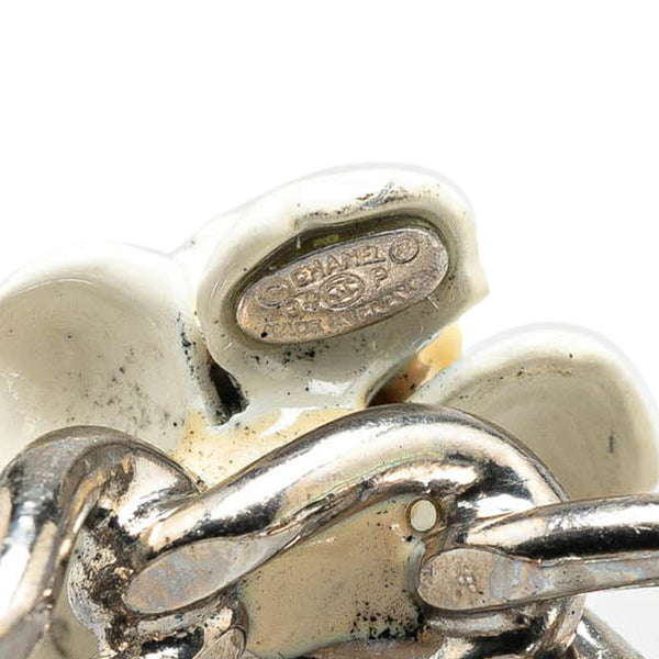 シャネル カメリア ココマーク チェーン  リング 指輪 シルバー ホワイト メタル レディース CHANEL 【中古】