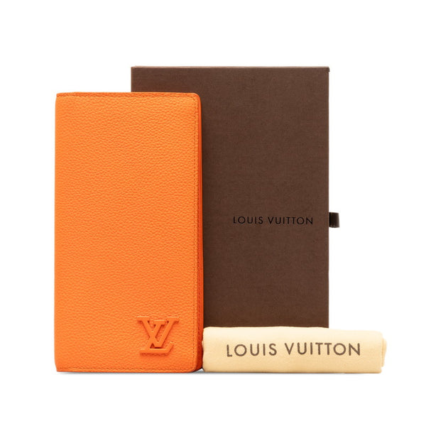 ルイ ヴィトン LVアエログラム ポルトフォイユ ブラザ 長財布 M81153 オレンジ レザー トリヨン レディース LOUIS VUITTON 【中古】