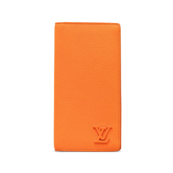 ルイ ヴィトン LVアエログラム ポルトフォイユ ブラザ 長財布 M81153 オレンジ レザー トリヨン レディース LOUIS VUITTON 【中古】