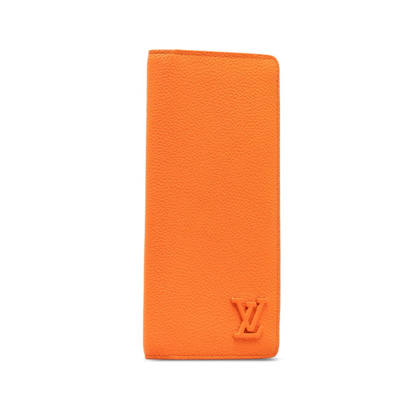 ルイ ヴィトン LVアエログラム ポルトフォイユ ブラザ 長財布 M81153 オレンジ レザー トリヨン レディース LOUIS VUITTON 【中古】