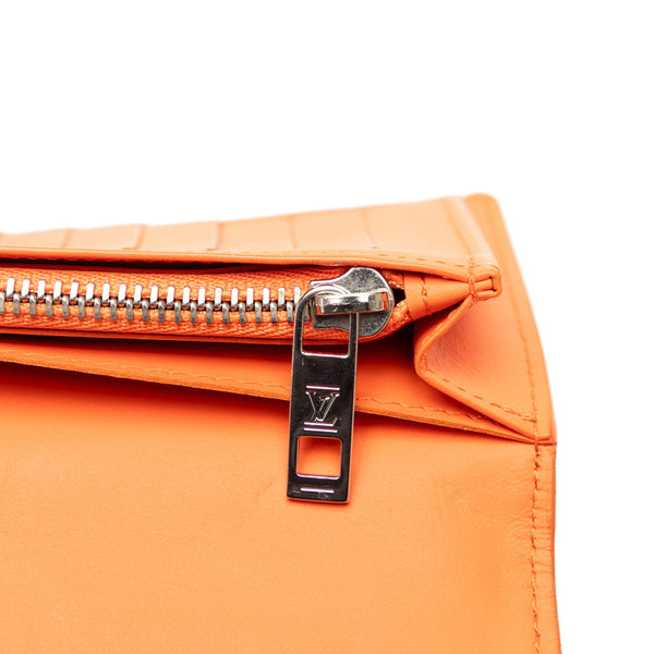 ルイ ヴィトン LVアエログラム ポルトフォイユ ブラザ 長財布 M81153 オレンジ レザー トリヨン レディース LOUIS VUITTON 【中古】