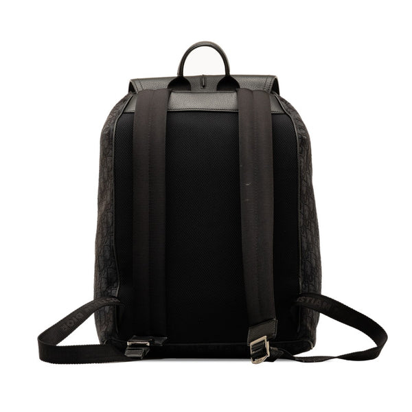 ディオール オブリーク リュック バックパック ブラック キャンバス レザー レディース Dior 【中古】