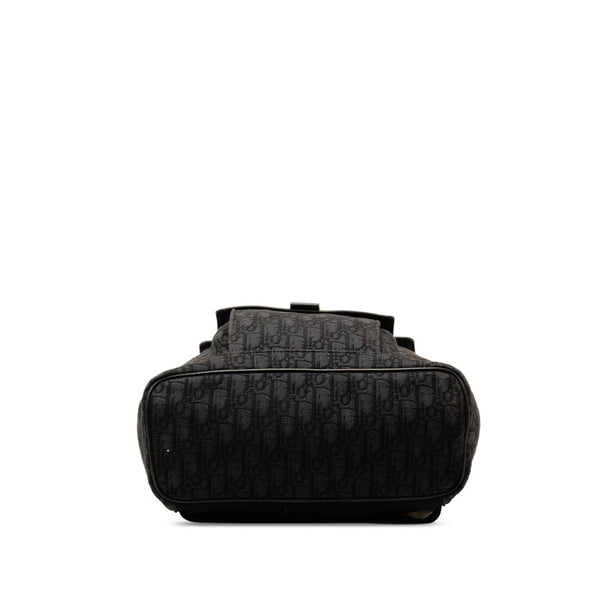 ディオール オブリーク リュック バックパック ブラック キャンバス レザー レディース Dior 【中古】
