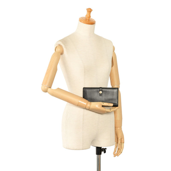 シャネル ココマーク 長財布 ブラック ゴールド レザー レディース CHANEL 【中古】