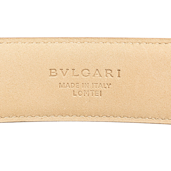 ブルガリ ベルト ベージュ レザー メンズ BVLGARI 【中古】