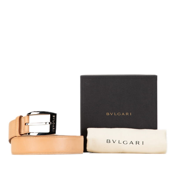 ブルガリ ベルト ベージュ レザー メンズ BVLGARI 【中古】