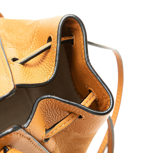 ロエベ ハンモック ドローストリングバッグ ミニ ハンドバッグ ショルダーバッグ 2WAY ブラウン レザー レディース LOEWE 【中古】