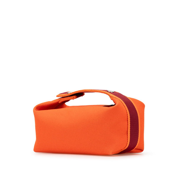 エルメス ブリッド ア ブラックPM ハンドバッグ ポーチ オレンジ コットン レディース HERMES 【中古】
