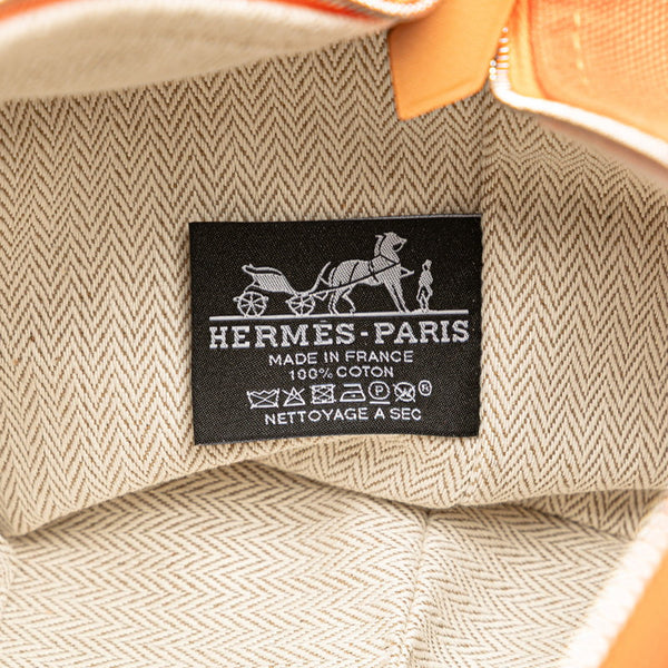 エルメス ブリッド ア ブラックPM ハンドバッグ ポーチ オレンジ コットン レディース HERMES 【中古】
