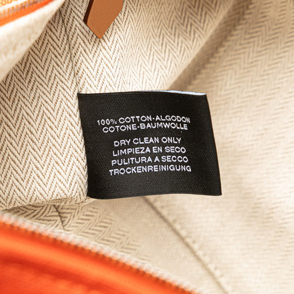 エルメス ブリッド ア ブラックPM ハンドバッグ ポーチ オレンジ コットン レディース HERMES 【中古】