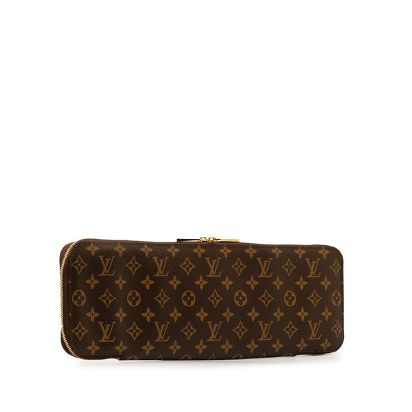 ルイ ヴィトン モノグラム エテュイ ５ クラヴァット ネクタイケース M47535 ブラウン PVC レザー レディース LOUIS VUITTON 【中古】