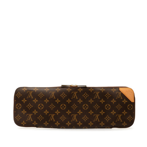 ルイ ヴィトン モノグラム エテュイ ５ クラヴァット ネクタイケース M47535 ブラウン PVC レザー レディース LOUIS VUITTON 【中古】