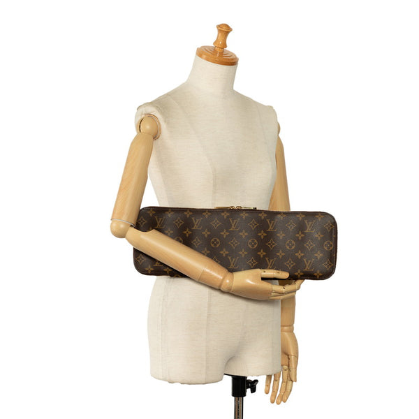ルイ ヴィトン モノグラム エテュイ ５ クラヴァット ネクタイケース M47535 ブラウン PVC レザー レディース LOUIS VUITTON 【中古】