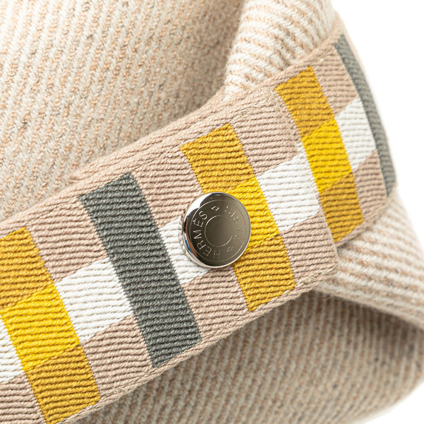 エルメス ブリッドアブラックPM ハンドバッグ ベージュ グレー ウール レディース HERMES 【中古】