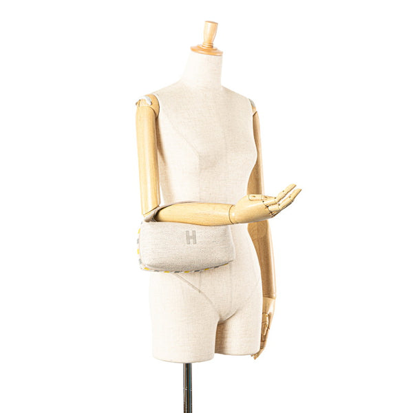 エルメス ブリッドアブラックPM ハンドバッグ ベージュ グレー ウール レディース HERMES 【中古】