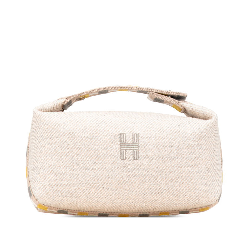 エルメス ブリッドアブラックPM ハンドバッグ ベージュ グレー ウール レディース HERMES 【中古】