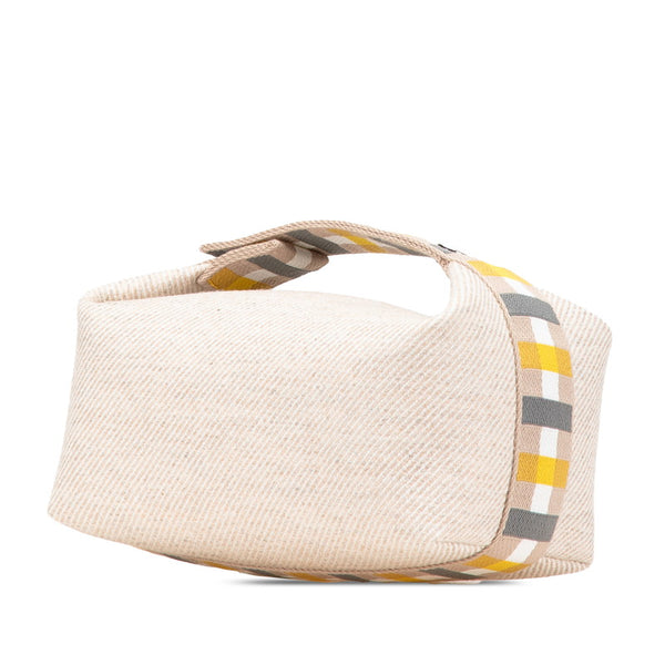 エルメス ブリッドアブラックPM ハンドバッグ ベージュ グレー ウール レディース HERMES 【中古】