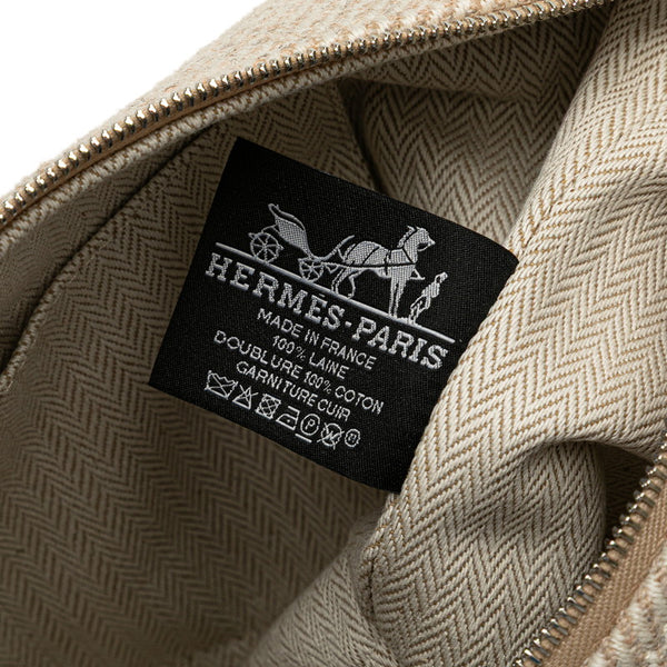 エルメス ブリッドアブラックPM ハンドバッグ ベージュ グレー ウール レディース HERMES 【中古】