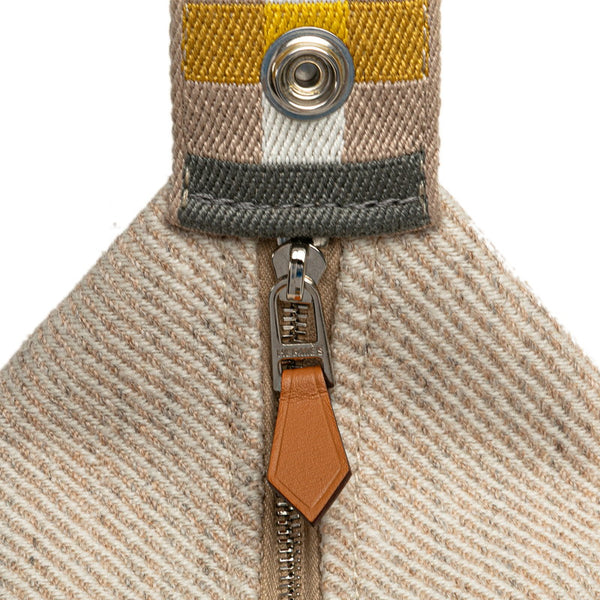 エルメス ブリッドアブラックPM ハンドバッグ ベージュ グレー ウール レディース HERMES 【中古】