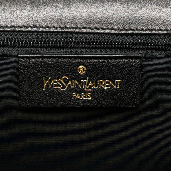 サンローラン Yステッチ 斜め掛け チェーン ショルダーバッグ ブラック レザー レディース SAINT LAURENT 【中古】