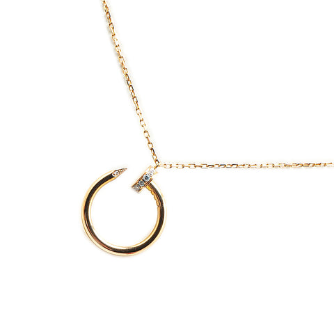 カルティエ ジュスト アンクル ダイヤ ネックレス K18YG イエローゴールド レディース CARTIER 【中古】