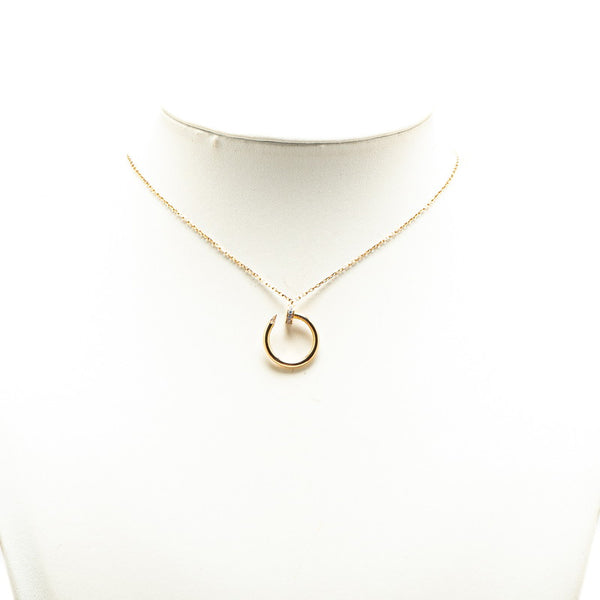 カルティエ ジュスト アンクル ダイヤ ネックレス K18YG イエローゴールド レディース CARTIER 【中古】